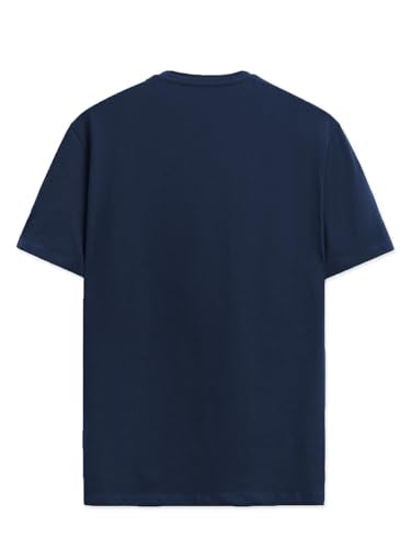 ADRO Men's Solid Regular Fit T-Shirt (RN24-DBA-NB_Navy Blue