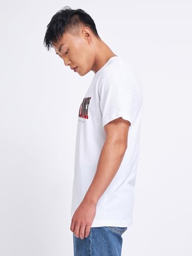 Bewakoof Mens Typography 100% Cotton T-Shirt - Regular Fit, Round Neck, Half Sleeves White