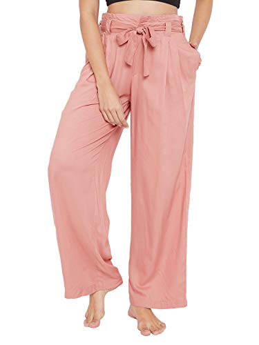 Clovia WomenS Rayon Basic Chic Tie Up Pyjama Pants (Lb0192P34_Pink_S)