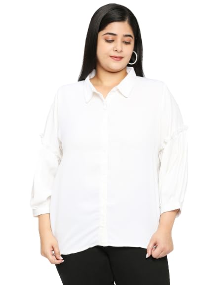 Style Quotient Plus Women Solid White Polyester Regular Formal Shirt