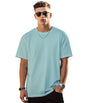 Peppyzone Mens Solid Oversized Fit T-Shirt (PZ-OSTsolid22_Sky Blue