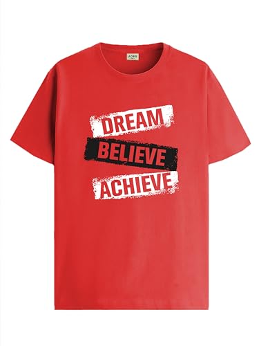 ADRO Tshirt for Men | Printed T Shirt for Men | 100% Cotton T-Shirt |Printed T Shirt | T-Shirts | RN24-DBA-RD-XL Red