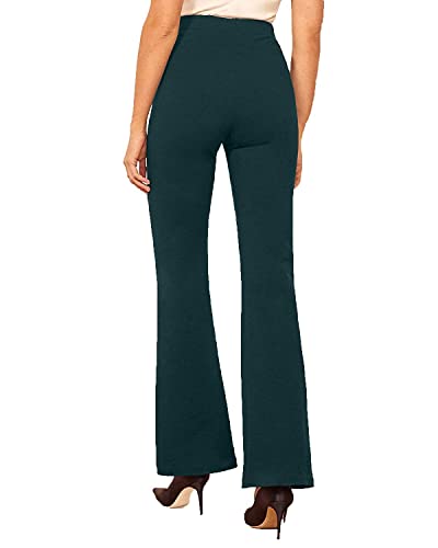 Leriya Fashion Womens Yoga Dress Pants Stretchy Work Slacks Business Casual Office Straight Leg/Bootcut Elastic Waist with 2 Po