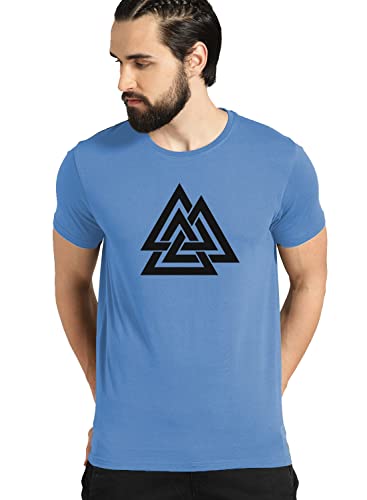 ADRO Triangle Mens Printed T-Shirt (RNR-M-TKT-SK_SkyBlue)