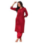 anubhutee Women's Maroon Solid Mandarin Collar Pure Cotton Straight Kurta