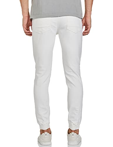 The Indian Garage Co Men Slim Fit Placement Print Mid-Rise Stretchable Denim Joggers