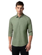 FYLTR Mens Solid 100% Cotton Casual Full Sleeves Shirt with Pocket Rifle Green