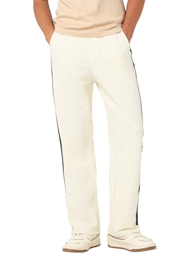 Bewakoof MenS Side Panel Oversized Fit Terry Track Pant_664125_Beige_Xl