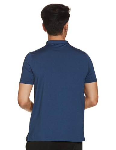 Turtle Men Poly Spandex Melange Slim Fit Solid Polo Tshirt