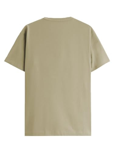 ADRO Men's Solid Regular Fit T-Shirt (RN24-GOK-BE_Beige