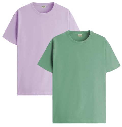 ADRO T Shirts Pack of 2 Mens Tshirts Cotton T Shirts for Men Tshirt T-Shirts Combo T Shirts Tshirts for Men Plain Solid Tshirts