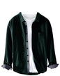Pinkmint Men Cotton Soild Spread Collar Long Sleeve Shirt Formal Wear Black