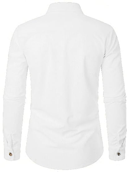 Trillmixa MenS Polyester Shirt With Spread Collar Neck Full Sleeves Two Side Pockets Solid Pattern Relaxed Fit And Standard Len