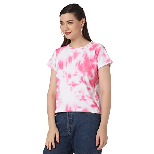Greciilooks Womens Lycra Regular Fit Jeans Tops (Pink, X-Large)