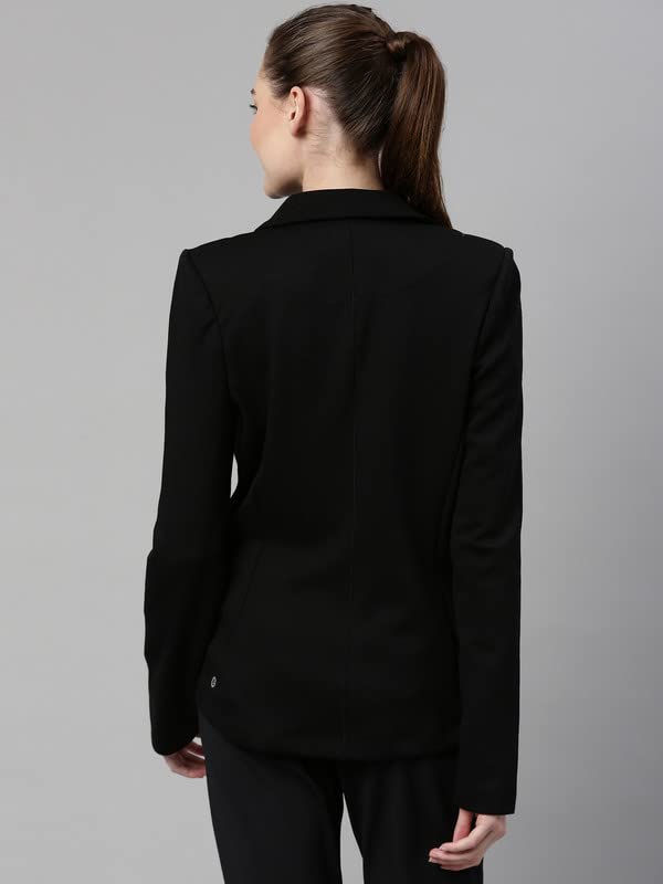 Enamor Athleisure Slim Fit Single Breasted One Button Sporty Blazer for Women with 2 Side Zipper Pockets - A903 | Quick Dry & An