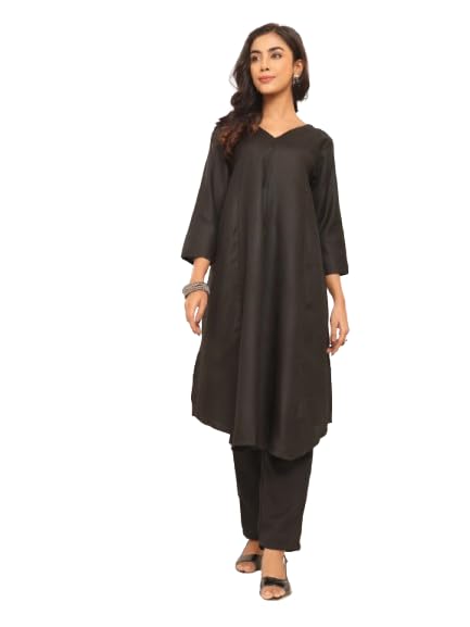Varanga WomenS Violet Strap Kurta With Tonal Bottom & Printed Dupatta  Round Neck, Side Slit Design, Stylish & Comfortable