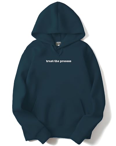 ADRO Mens Premium Cotton Fleece 340 GSM Printed Hoodies (H23-M-TRU-SB_Teal_XL)
