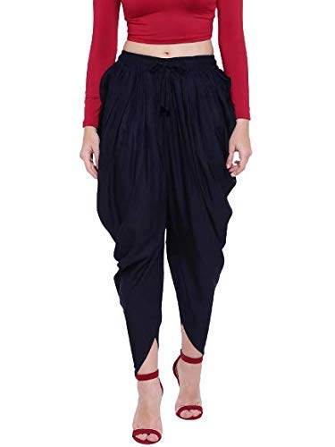 Digital Shopee Women Stylish Dhoti Pants Salwar Bottom Wear For Girls/Womens/Ladies (Xl, Navy Blue)