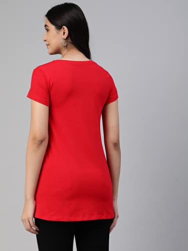 Lyra Pure Cotton Round Neck Long Printed T-Shirt For Women