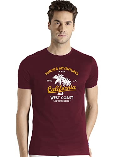 ADRO Summer Adventures California Mens Printed T-Shirt (RNR-M-CLL-MR_Maroon_M)