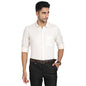 Turtle Men 100% Cotton Regular Fit Dobby Print White Formal Shirt