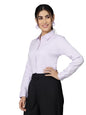 Style Quotient Women Self Design Lilac Polycotton Formal Shirt