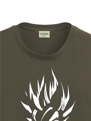 ADRO Men's Solid Regular Fit T-Shirt (RN24-GOK-OL_Olive