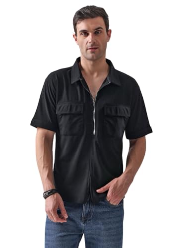 Greciilooks Regular Fit Plain Casual For Men Stylish Latest | Half Sleeve T Shirt (Gl-Mt-1155_Black
