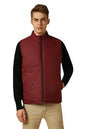 Dennis Lingo Men Navy Blue Solid Regular Fit Sleeveless Mock Collar Padded Jacket