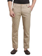 Turtle Men Cotton Stretch Ultra Slim Fit Solid Beige Flat Front Casual Trouser || Pant || Mens Trouser
