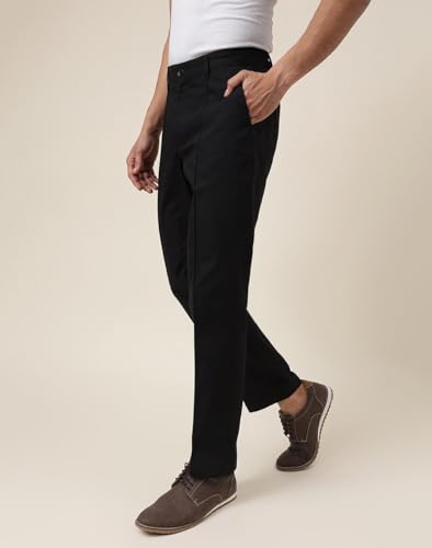 Fabindia MenS Slim Pants (1028303Black_Black