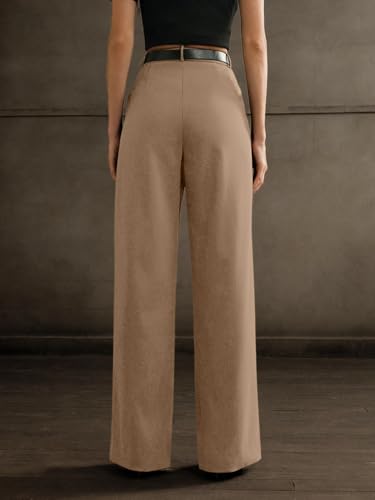 Greciilooks High Waist Cotton Trousers For Women  Flared Parachute Pants With Side Pockets | Casual Travel Cargo Pants Khakhi