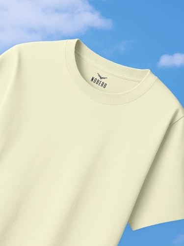 Nobero MenS Graphic Print Oversized Fit T-Shirt (1M-Twrt-C0910-Og_Aloe Green