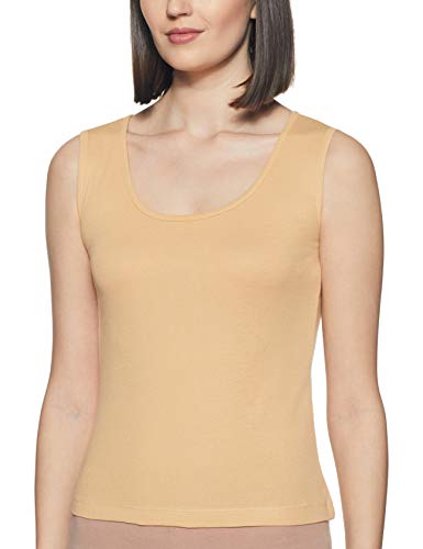 Rupa Softline Regular Fit Women Super Combed Cotton Tank top, Stretchable and Body-Hugging, Solid Color,Pack of 3 (221-3P_Skin 0