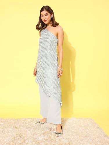Libas WomenS Embellished Co-Ords (34443_Blue