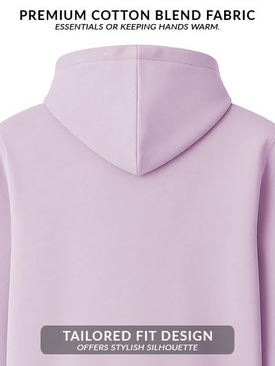 ADRO Mens Cotton Neck Hooded Sweatshirt (ZHH-24-PLN-PU_Lavender