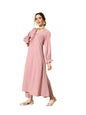 Varanga Women Mauve Colour, Bishop Sleeve A-Line Kurta Paired With Tonal Bottom