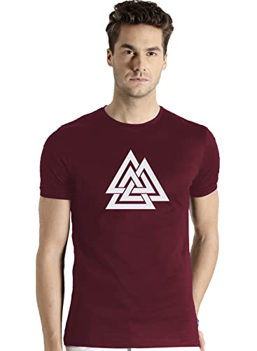 ADRO Triangle Mens Printed T-Shirt (RNR-M-TKT-MR_Maroon)