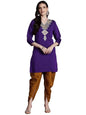 Womanista WomenS Silk Blend Solid Straight Set (Co-Ords_9133_Purple