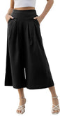 OOMPH! Cotton Linen Palazzo Pant for Women | Womens High Rise High Waist Trousers Flowy Wide Leg Plazzo Pant Trouser with Pocke