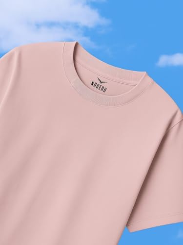 Nobero MenS Solid Oversized Fit T-Shirt (1M-Twts-R0039_Blush