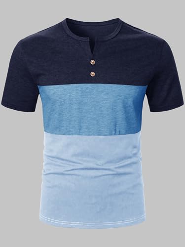 Noble Monk MenS Half Sleeves Henley Neck T-Shirt | Colorblock T-Shirt For Men