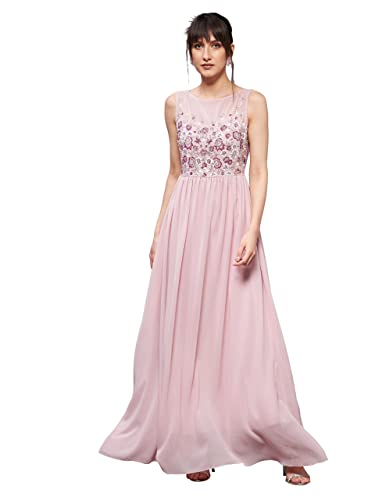 Miss Chase WomenS Boat Neck Sleeveless Embellished Regular Dress (Mcss24D97-51-234-04, Pink, M)
