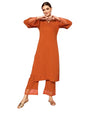 Varanga WomenS Silk Crepe Kurta Set (Frl_Vset21103_Rust
