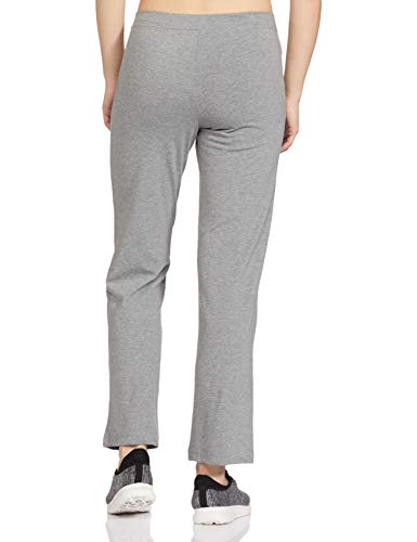 Enamor Essentials Womens Mid Rise Slim Fit Straight Leg Breathable Stretch Cotton Lounge Pants with Drawstring and Invisible Zip