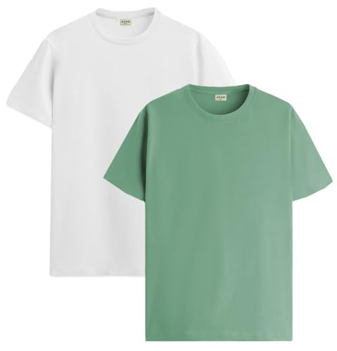 ADRO T Shirts Pack of 2 Mens Tshirts Cotton T Shirts for Men Tshirt T-Shirts Combo T Shirts Tshirts for Men Plain Solid Tshirts
