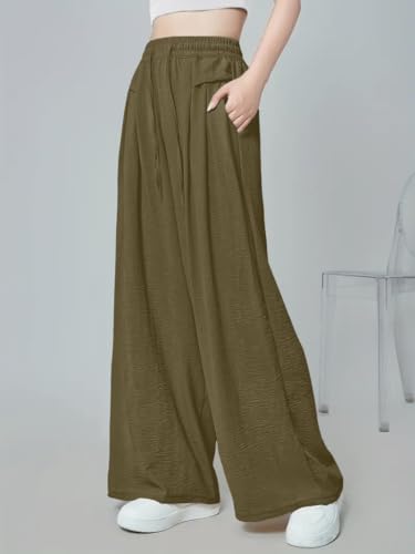 Greciilooks Regular Women Trouser (Gl-W.Trouser-Tr1178_Olive Green