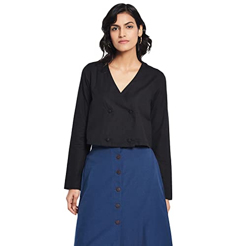Fabindia WomenS Solids Regular Top_Black M