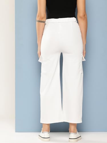Aarika Womens Casual Wear White Colour Solid Nylon Pant (28-34)
