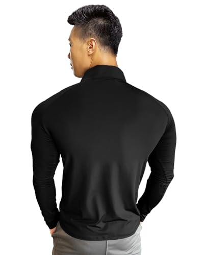 EYEBOGLER Men High Neck ColourBlocked Full Sleeve Regualr Fit T-Shirt